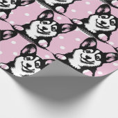 Peeking Corgi Pink Gepersonaliseerd thema Cadeaupapier (Hoek)