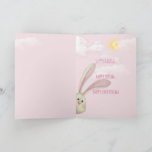 Peeking Easter Bunny Kaart (Binnen)