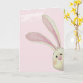 Peeking Easter Bunny Kaart (Gele Bloem)