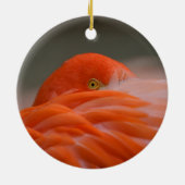 Peeking Flamingo Keramisch Ornament (Achterkant)