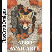 Peeking Fox Autumn Leaves Ephemera BK5 Decoupage Tissuepapier