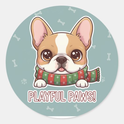 Peeking French Bulldog Cute Sticker (Voorkant)