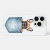 Peeking French Bulldog Pocket Phone Case iPhone Hoesje (Achterkant horizontaal)