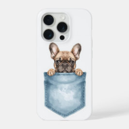 Peeking French Bulldog Pocket Phone Case iPhone 15 Pro Case