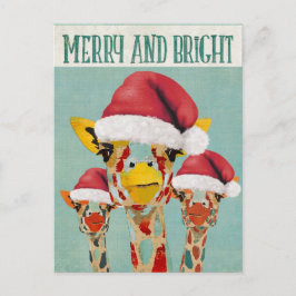 Peeking Giraffes Kerst Briefkaart