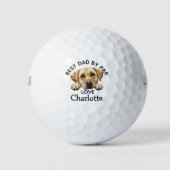 Peeking Golden Labrador Puppy Thema Golfballen (Voorkant)