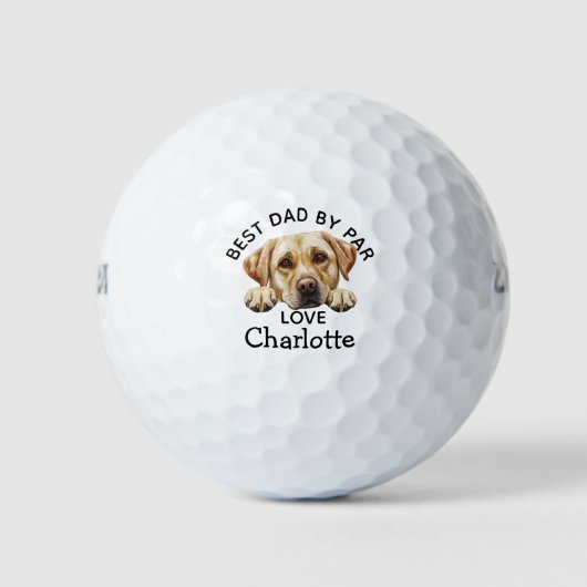 Peeking Golden Labrador Puppy Thema Golfballen (Voorkant)