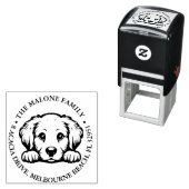 Peeking Golden Retriever gepersonaliseerd thema Zelfinktende Stempel (In situ)