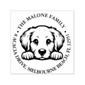 Peeking Golden Retriever gepersonaliseerd thema Zelfinktende Stempel (Design)