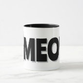 Peeking Gray Cat Meow Design Coffee Mug Mok (Midden)