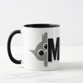 Peeking Gray Cat Meow Design Coffee Mug Mok (Links)
