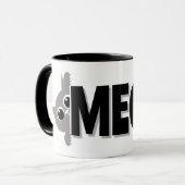 Peeking Gray Cat Meow Design Coffee Mug Mok (Voorkant links)