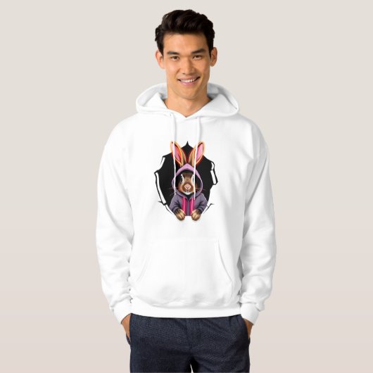 Peeking Kash Rabbit Hoodie (Voorkant volledig)