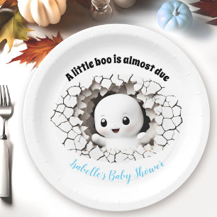 Peeking Little Boo Blue Baby shower papier Borden Papieren Bordje