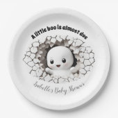 Peeking Little Boo Ghost Baby shower Papier Borden Papieren Bordje (Voorkant)