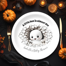 Peeking Little Boo Ghost Baby shower Papier Borden Papieren Bordje