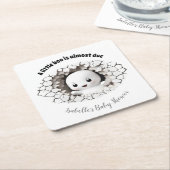 Peeking Little Boo Ghost Baby shower Papier Onderz Kartonnen Onderzetters (Schuin)