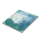 Peeking Manatee Tile Tegeltje (Zijkant)