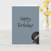 Peeking Ninja on Grey Birthday Kaart (Gele Bloem)