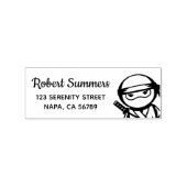 Peeking Ninja Return Address Rubberstempel (Afrduk)
