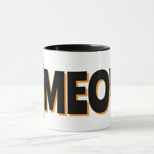 Peeking Orange Cat Meow Design Coffee Mug Mok (Midden)