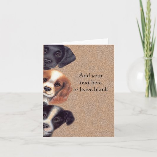 Peeking Puppy Dogs Note Card, Thank you cards Bedankkaart (Voorkant)