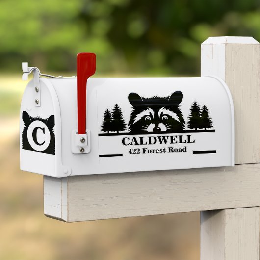Peeking Raccoon Gepersonaliseerde Front Mailbox St Sticker