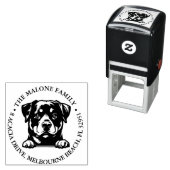 Peeking Rockweiler Puppy Gepersonaliseerd Thema Zelfinktende Stempel (In situ)