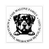 Peeking Rockweiler Puppy Gepersonaliseerd Thema Zelfinktende Stempel (Design)