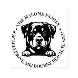 Peeking Rockweiler Puppy Gepersonaliseerd Thema Zelfinktende Stempel