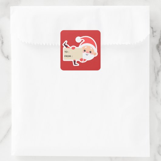 Peeking Santa Christmas Gift Sticker (Tas)