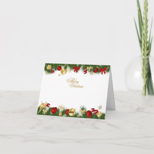 Peeking Santa – Festive Christmas Clipart for Card Bedankkaart (Achterkant)