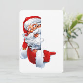 Peeking Santa – Festive Christmas Clipart for Card Kaart (Staand voorkant)