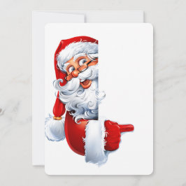 Peeking Santa – Festive Christmas Clipart for Card Kaart