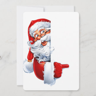 Peeking Santa – Festive Christmas Clipart for Card Kaart