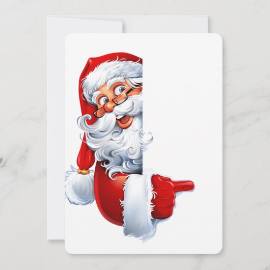 Peeking Santa – Festive Christmas Clipart for Card Kaart (Voorkant)