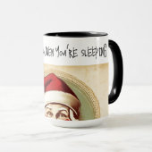 Peeking Santa See's Sleeping Christmas Coffee Mok (Voorkant rechts)