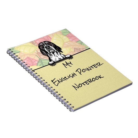 Peeking Schattig Engels Pointer notitieboek (Rechterzijde)