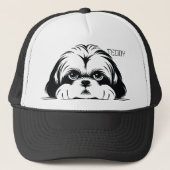 Peeking Shih Tzu Dog. personaliseren Trucker Pet (Voorkant)
