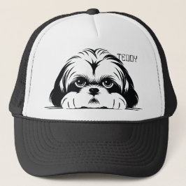 Peeking Shih Tzu Dog. personaliseren Trucker Pet