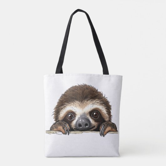 Peeking Sloth Canvas tas (Achterkant)