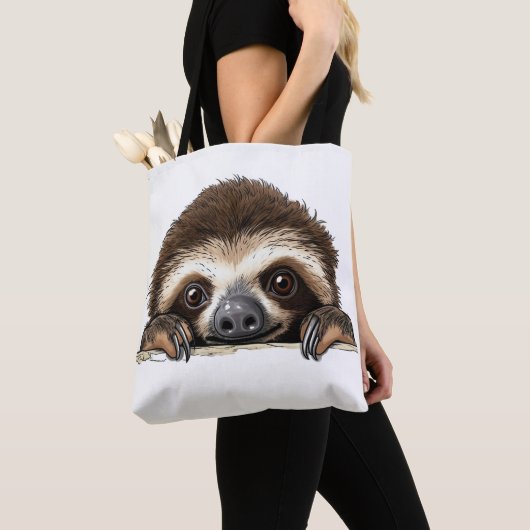Peeking Sloth Canvas tas (Dichtbij)