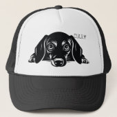 Peeking teckel hond. personaliseren trucker pet (Voorkant)