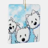 Peeking Westies Keramisch Ornament (Rechts)