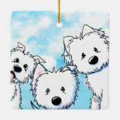 Peeking Westies Keramisch Ornament (Achterkant)