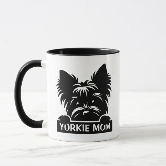 Peeking Yorkie Black Silhouette Yorkie Mom Mok (Links)
