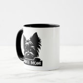 Peeking Yorkie Black Silhouette Yorkie Mom Mok (Voorkant links)