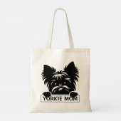 Peeking Yorkie Black Silhouette Yorkie Mom Tote Bag (Achterkant)