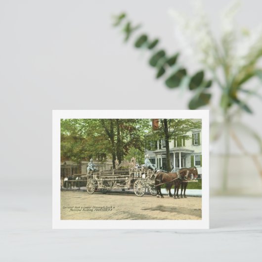 Peekskill, N.Y., Cortland Hook & Ladder Fire Truck Briefkaart (Staand voorkant)