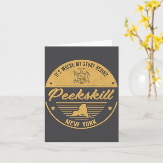 Peekskill New York Its Where My Story Begins  Kaart (Gele Bloem)